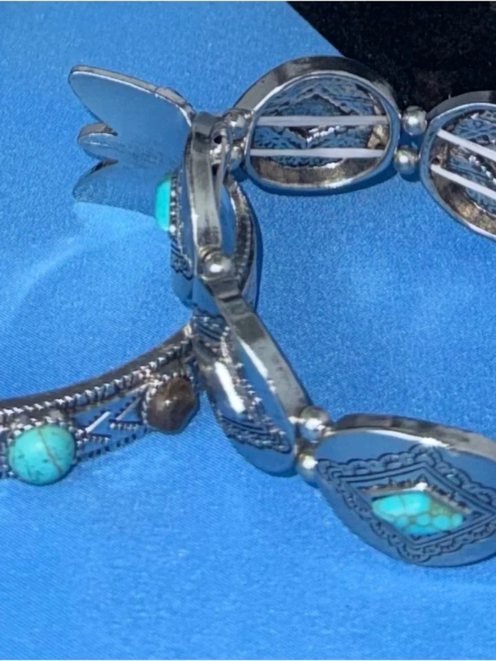Paparazzi Turquoise & Amber Arrow Statement Necklace Set - Picture 5 of 8